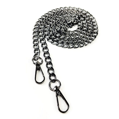 Joice Metaldele Gunmetal Skulderrem / Metalkæde - 120cm